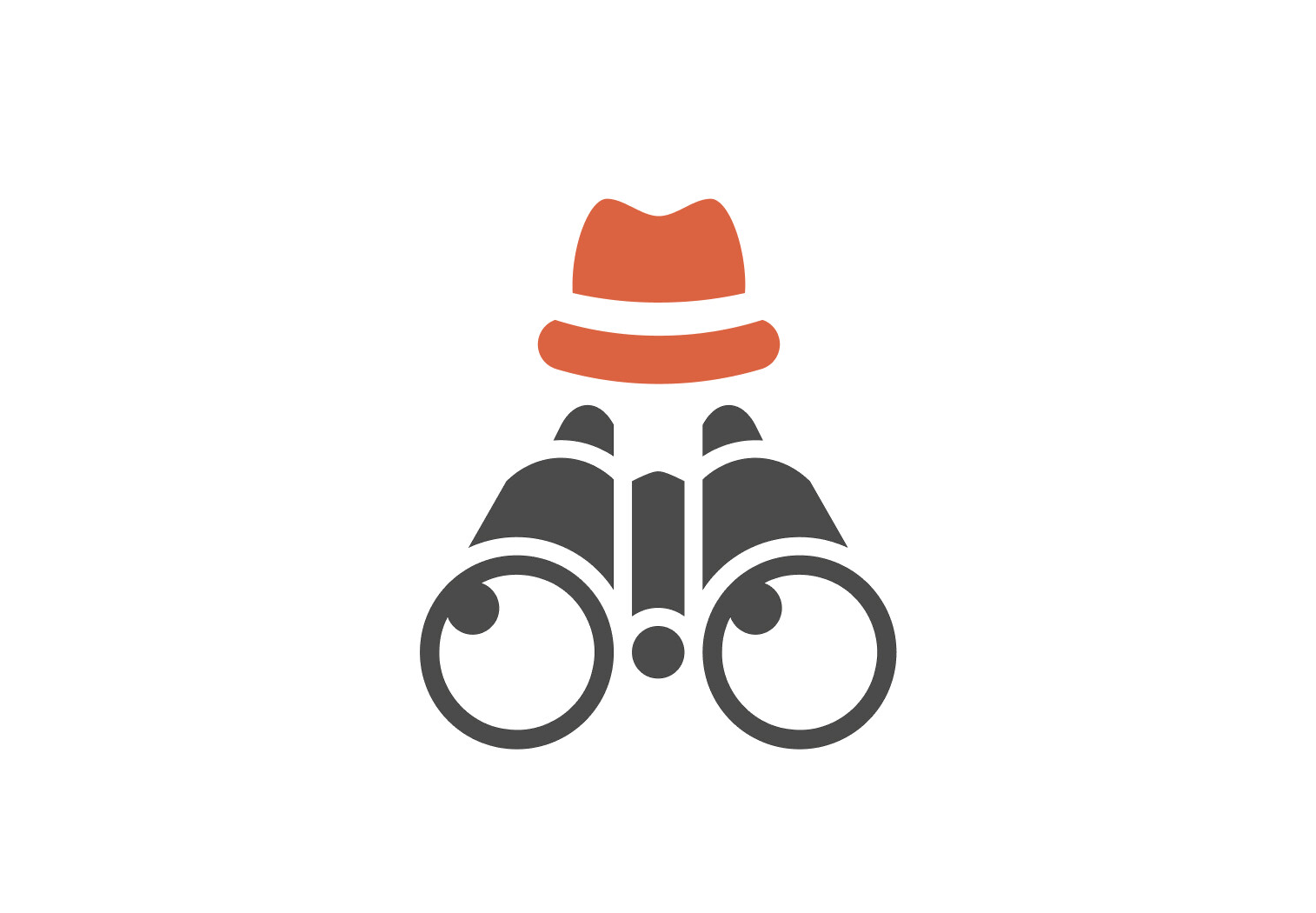 illustration, investigator hat and binoculars monitoring for cyber breaches