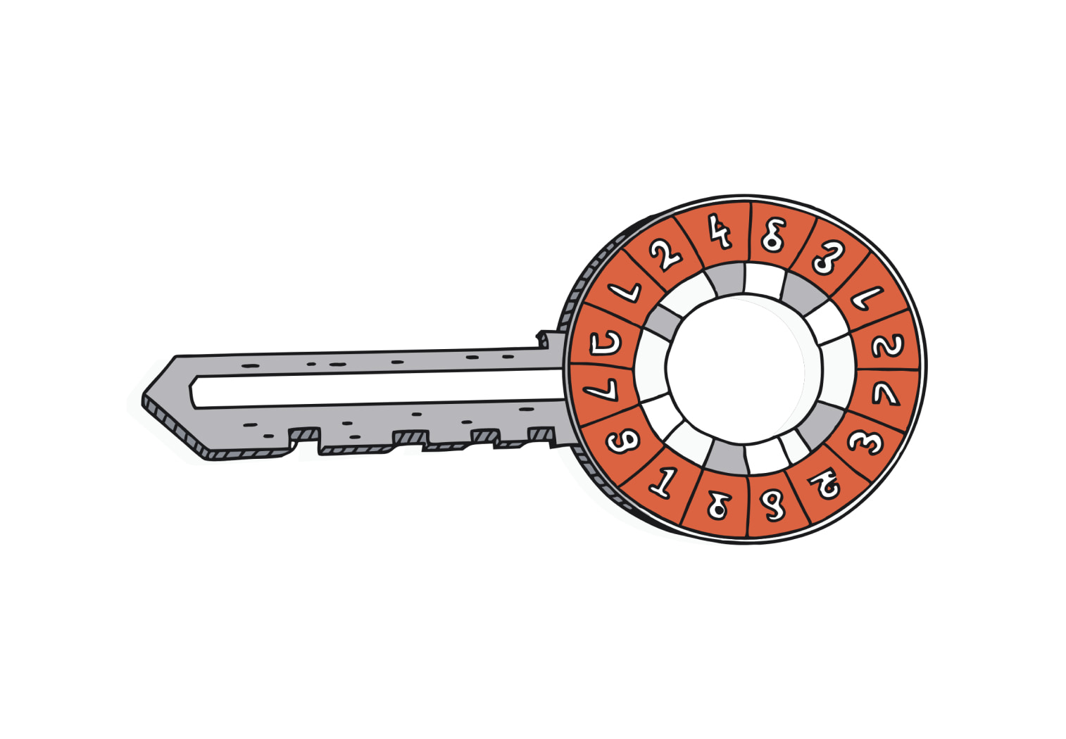 enterprise password policy hero image, key with head comprising password characters