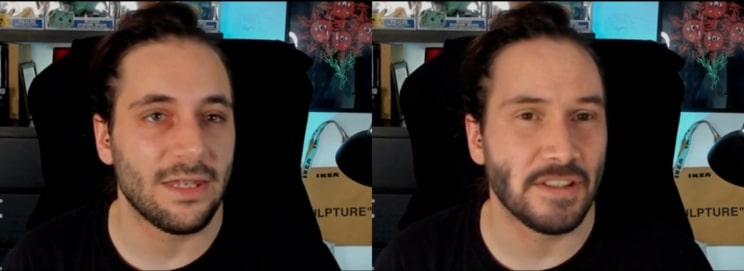 keanu reeves deepfake, side-by-side comparison