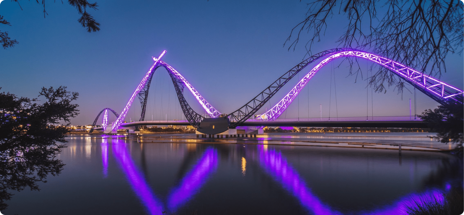 purple bridge to optus stadium